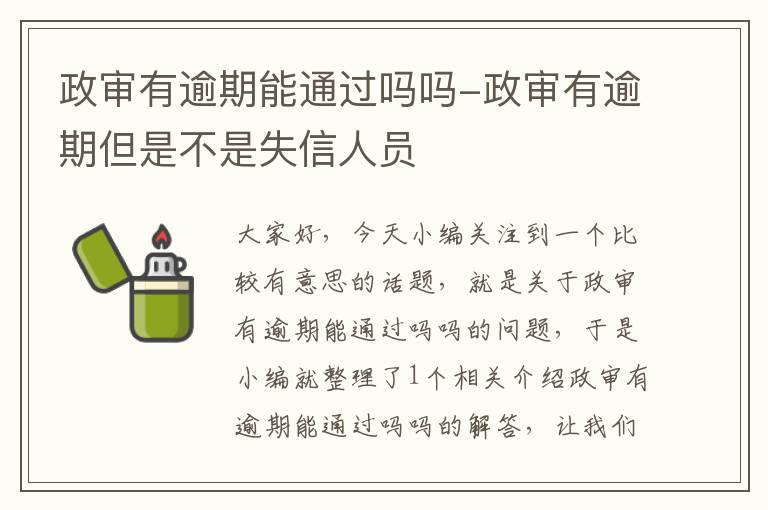 政审有逾期能通过吗吗-政审有逾期但是不是失信人员