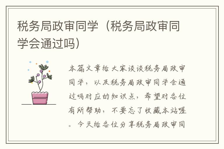 税务局政审同学（税务局政审同学会通过吗）