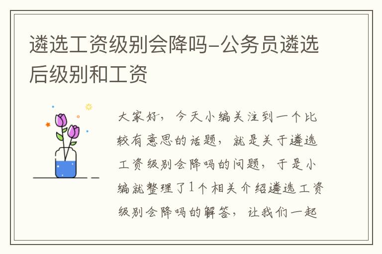 遴选工资级别会降吗-公务员遴选后级别和工资