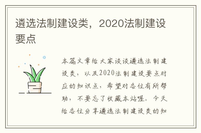 遴选法制建设类，2020法制建设要点